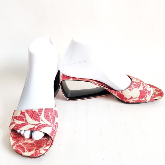 United Nude Mobius Slides Wedge Sandals Red Cream Tropical Print Size 37 / 6.5 - Picture 5 of 12
